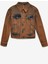 Marquesha Kadın Crop Wild Vintage Kahverengi Ceket 2