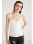 Dolly Kadın Basic Nefes Alabilen Kumaş Kalın Askılı Slim Fit Beyaz Atlet 3