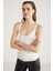 Dolly Kadın Basic Nefes Alabilen Kumaş Kalın Askılı Slim Fit Beyaz Atlet 4