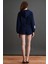 Lyka Kadın Organik Pamuk 3 Iplik Içi Şardonlu Süs Etiketi Detaylı Regular Lacivert Sweatshirt 4