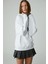 Lamarı Kadın Oversıze Şardonlu Kapüşonlu Beyaz Sweatshirt 4