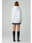 Lamarı Kadın Oversıze Şardonlu Kapüşonlu Beyaz Sweatshirt 6