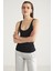Dolly Kadın Basic Nefes Alabilen Kumaş Kalın Askılı Slim Fit Siyah Atlet 4