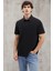 Eddıe Erkek Slim Fit %100 Pamuk Siyah Polo Yaka T-Shirt 2