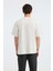 Landscape Erkek %100 Organik Pamuklu Baskı Detaylı Kalın Dokulu Oversive Taş Rengi T-shirt 5
