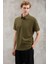 Eddıe Erkek Slim Fit %100 Pamuk Haki Polo Yaka T-Shirt 1
