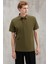 Eddıe Erkek Slim Fit %100 Pamuk Haki Polo Yaka T-Shirt 2
