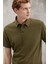 Eddıe Erkek Slim Fit %100 Pamuk Haki Polo Yaka T-Shirt 4