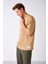 Joel Erkek %100 Organik Pamuklu Kalın Kumaşlı Özel Dokulu Etiket Detaylı Oversize Bej T-shirt 2