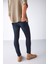 Johen Erkek Skinny Fit Yıpratmalı Esnek Yapılı Kalın Dokulu Denim Lacivert Jeans 5