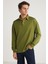 JOHN Erkek Polo Sweat Gömlek Yakalı Arkası Uzun Yırtmaçlı Diagonel Kumaşlı Haki Sweatshirt 4