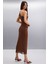JOSEFINA Kadın %100 Polyester Slim Kahverengi Etek 6