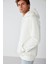 Jorge Erkek Yumuşacık Kapüşonlu Organik Pamuk Kanguru Cepli Regular Ekru Sweatshirt 3