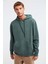 Jorge Erkek Yumuşacık Kapüşonlu Organik Pamuk Kanguru Cepli Regular Yeşil Sweatshirt 4