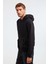 Jorge Erkek Yumuşacık Kapüşonlu Organik Pamuk Kanguru Cepli Regular Siyah Sweatshirt 4