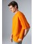 Joel Erkek Pamuklu Kalın Kumaşlı Özel Dokulu Etiket Detaylı Oversize Turuncu T-Shirt 3