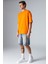 Joel Erkek Pamuklu Kalın Kumaşlı Özel Dokulu Etiket Detaylı Oversize Turuncu T-Shirt 4