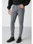 Johen Erkek Skinny Fit Yıpratmalı Esnek Yapılı Kalın Dokulu Denim Gri Jeans 2