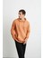 Jorge Erkek Yumuşacık Kapüşonlu Organik Pamuk Kanguru Cepli Regular Turuncu Sweatshirt 1