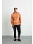 Jorge Erkek Yumuşacık Kapüşonlu Organik Pamuk Kanguru Cepli Regular Turuncu Sweatshirt 2