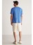 Rudy Erkek Slim Fit %100 Pamuklu Orta Kalınlıkta Mavi T-Shirt 5