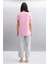 Samantha Kadın Comfort Fit %100 Organik Pamuklu Basic Örme Pembe T-shirt 6