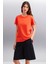 Samantha Kadın Comfort Fit %100 Organik Pamuklu Basic Örme Kırmızı T-shirt 3