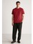 Rudy Erkek Slim Fit %100 Pamuklu Orta Kalınlıkta Bordo T-Shirt 4