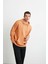 Jorge Erkek Yumuşacık Kapüşonlu Organik Pamuk Kanguru Cepli Regular Turuncu Sweatshirt 5