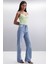 Sheyla Kadın Regular Fit Yüksek Bel Wide Leg Paça Mavi Pantolon 2