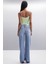 Sheyla Kadın Regular Fit Yüksek Bel Wide Leg Paça Mavi Pantolon 5