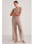 Yoland Kadın Desenli Yazlık Crop Turuncu Alt-üst Takım 3