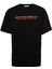 Wesley Erkek Oversize Fit %100 Pamuk Kalın Dokulu Baskılı Siyah T-shirt 5
