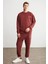 Raırok Erkek İçi Polarlı Comfort Oversize Nakışlı Bordo Sweat 3