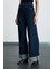 Reıne Kadın Regular Fit Yüksek Bel Katlamalı Paça Detaylı Premium Mavi Jeans 2