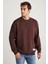 TRAVIS Erkek Organik Kumaşlı Yumuşacık Regular Fit Yuvarlak Yakalı Kahverengi Sweatshirt 1