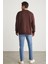 TRAVIS Erkek Organik Kumaşlı Yumuşacık Regular Fit Yuvarlak Yakalı Kahverengi Sweatshirt 6