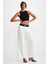 Tızıana Kadın Kolsuz Fitilli Crop Siyah Bluz 2