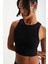 Tızıana Kadın Kolsuz Fitilli Crop Siyah Bluz 5