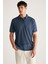 Toby Erkek Polo Keten Görünümlü Tiril Tiril Kumaşlı Lacivert Polo Yaka T-Shirt 4