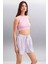 Tızıana Kadın Kolsuz Fitilli Crop Pembe Bluz 3