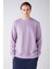 Travis Lila Renk Bisiklet Yaka Sweatshirt S 3