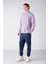 Travis Lila Renk Bisiklet Yaka Sweatshirt S 4