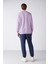 Travis Lila Renk Bisiklet Yaka Sweatshirt S 6
