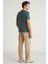 MICHEL Erkek Slim Fit Dar Kesim %100 Organik Pamuklu Basic Örme Yeşil T-Shirt 5