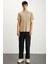 MICHEL Erkek Slim Fit Dar Kesim %100 Organik Pamuklu Basic Örme Vizon T-Shirt 3