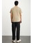 MICHEL Erkek Slim Fit Dar Kesim %100 Organik Pamuklu Basic Örme Vizon T-Shirt 6