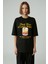 Mercedıtas Kadın Regular Baskılı Yuvarlak Yaka Siyah T-Shirt 3