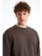 Danko Erkek %100 Pamuk Bisiklet Yaka 3 Iplik Kahverengi Sweatshirt 3