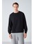 Stephan Erkek Yumuşacık Kumaşlı Oversize Fit Yuvarlak Yakalı Siyah Sweatshirt 4